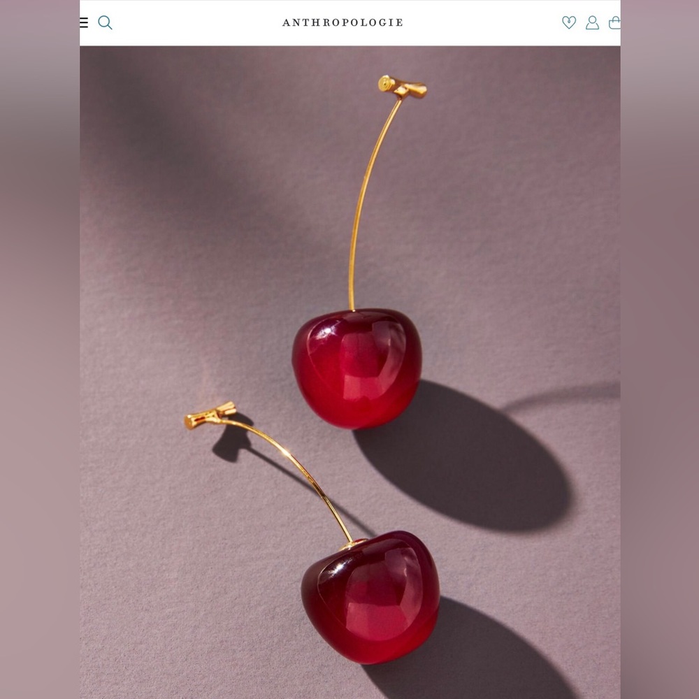 NEW COLORS Anthro Cherry Drop Earrings - Picture 1 of 16